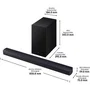Samsung HW-B450F/ZF Barra de Sonido 2.1 con Subwoofer Inalámbrico, Bluetooth, Dolby Audio, DTS Virtual:X, Bass Boost, Titan Black